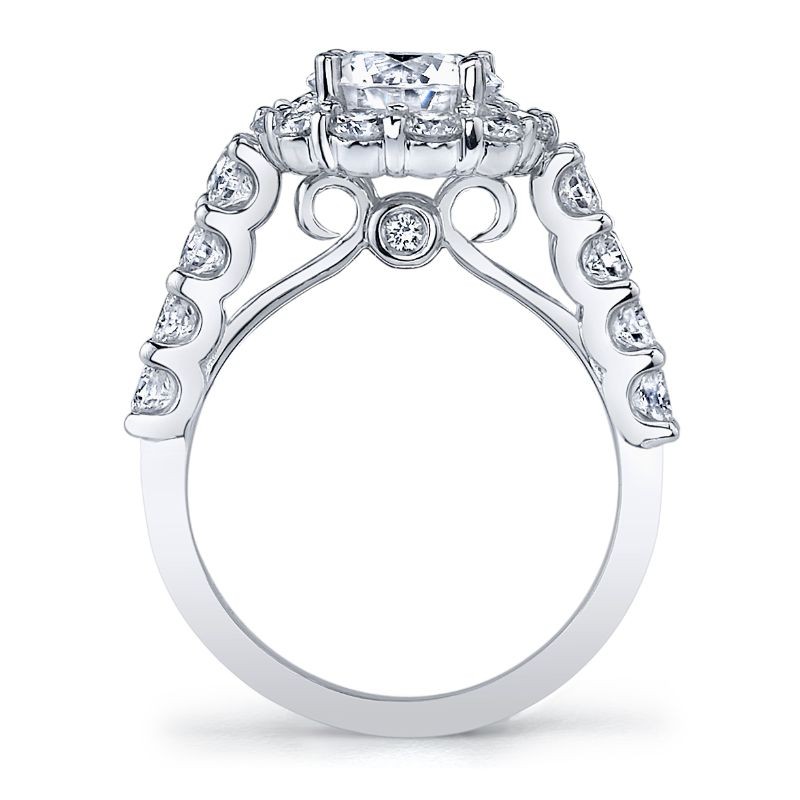 Deutsch Signature Share Prong Cushion Halo Semi Mount