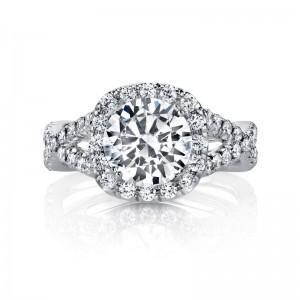 Deutsch Signature Twisted Pave Cushion Halo Semi Mount