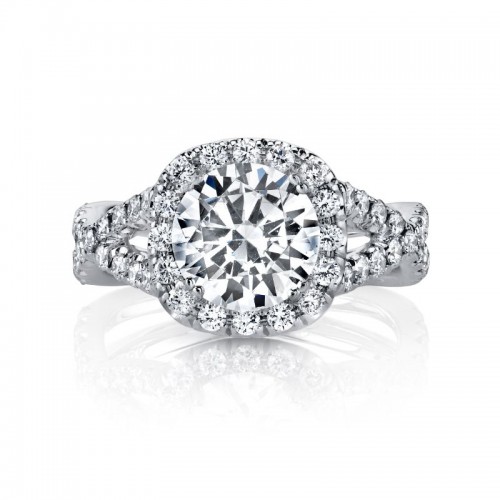 Deutsch Signature Twisted Pave Cushion Halo Semi Mount