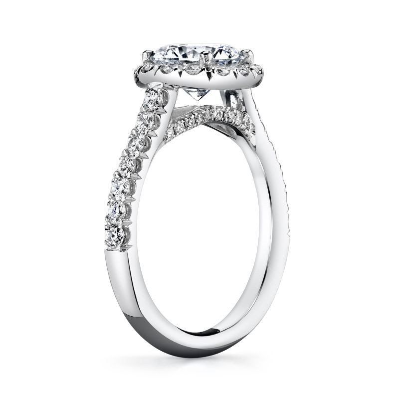 Deutsch Signature Larger Diamond Round Halo Semi Mount