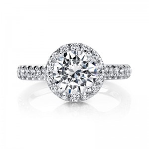 Deutsch Signature Larger Diamond Round Halo Semi Mount