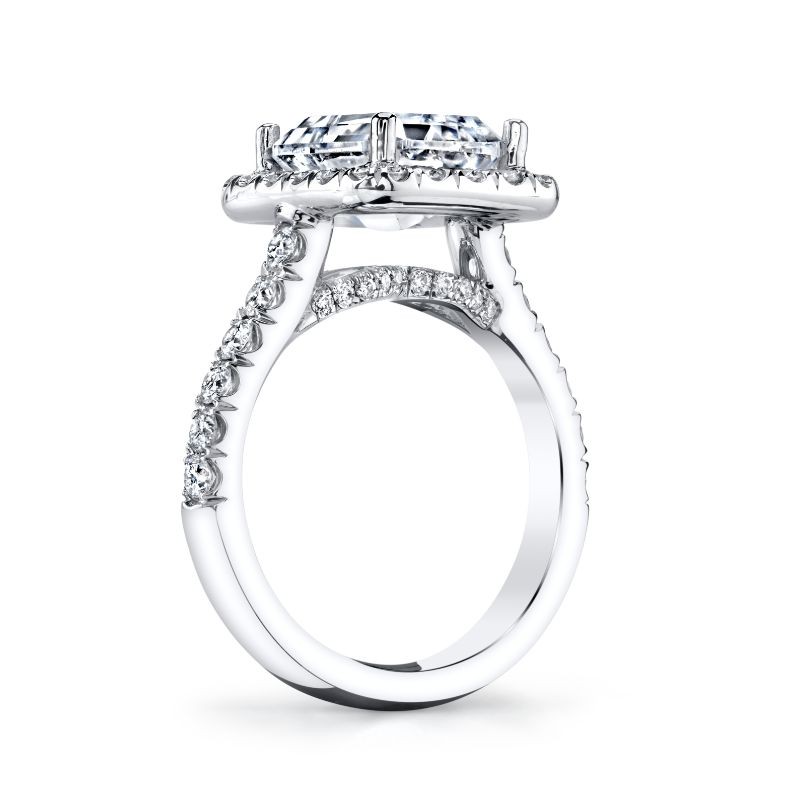 Deutsch Signature Larger Diamond Rectangular Halo Semi Mount