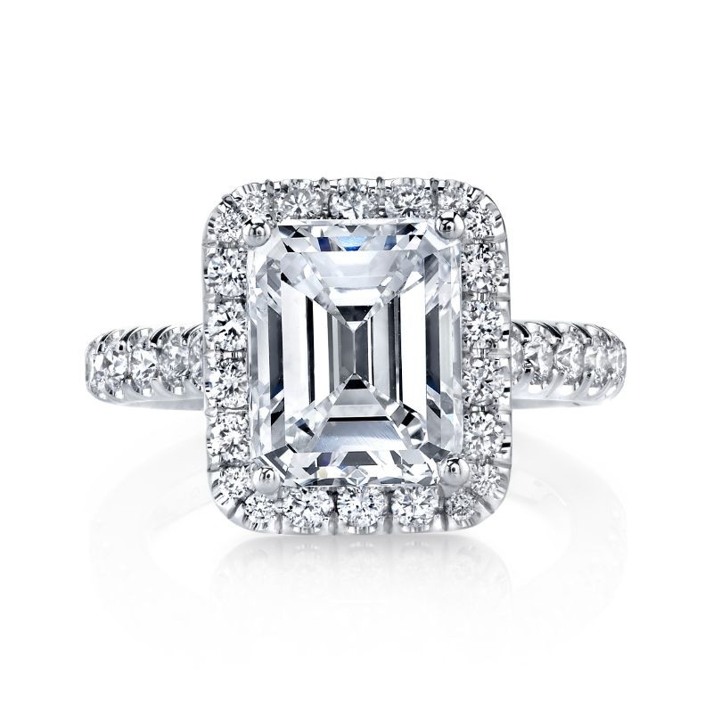 Deutsch Signature Larger Diamond Rectangular Halo Semi Mount