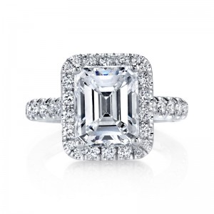Deutsch Signature Larger Diamond Rectangular Halo Semi Mount