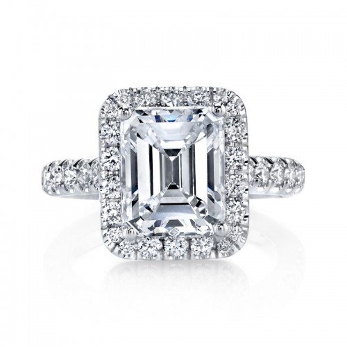 Deutsch Signature Larger Diamond Rectangular Halo Semi Mount