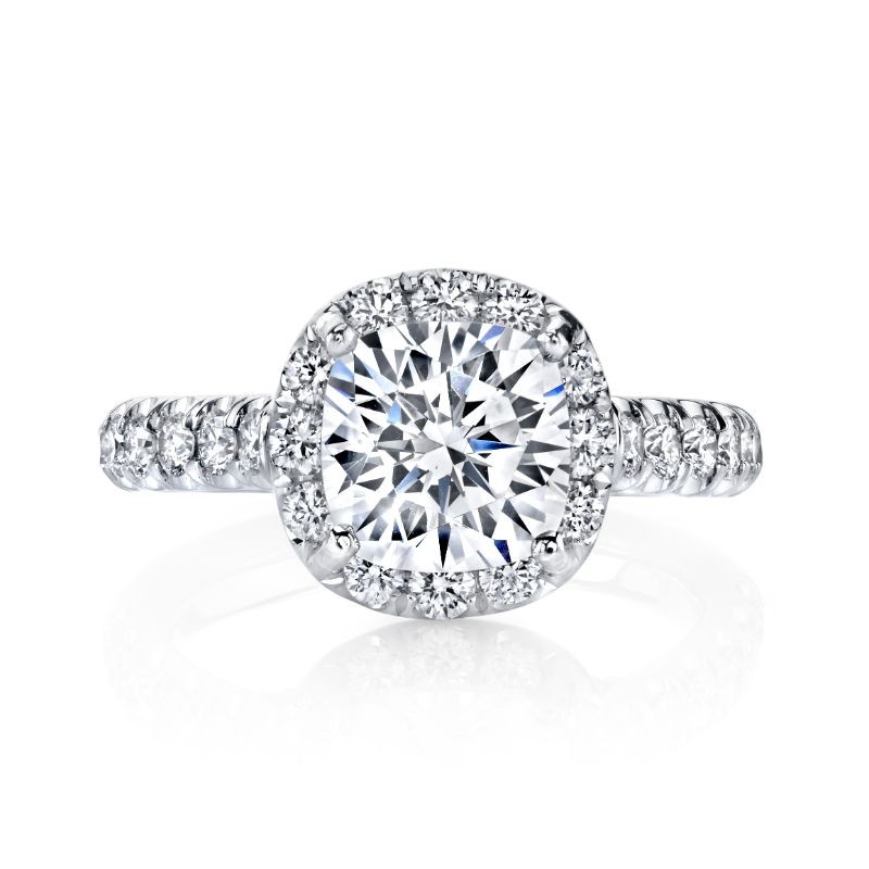 Deutsch Signature Larger Diamond Square Halo Semi Mount