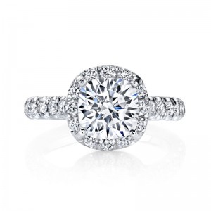 Deutsch Signature Larger Diamond Square Halo Semi Mount