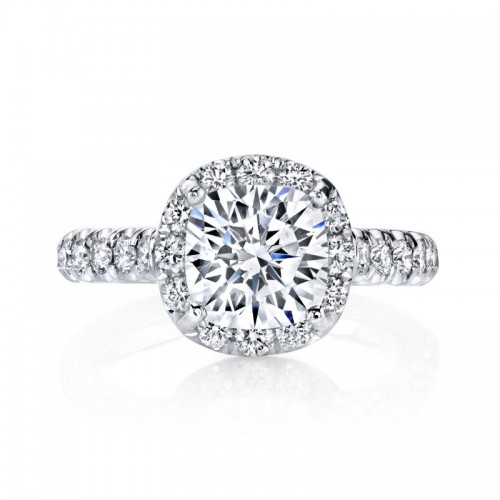 Deutsch Signature Larger Diamond Square Halo Semi Mount