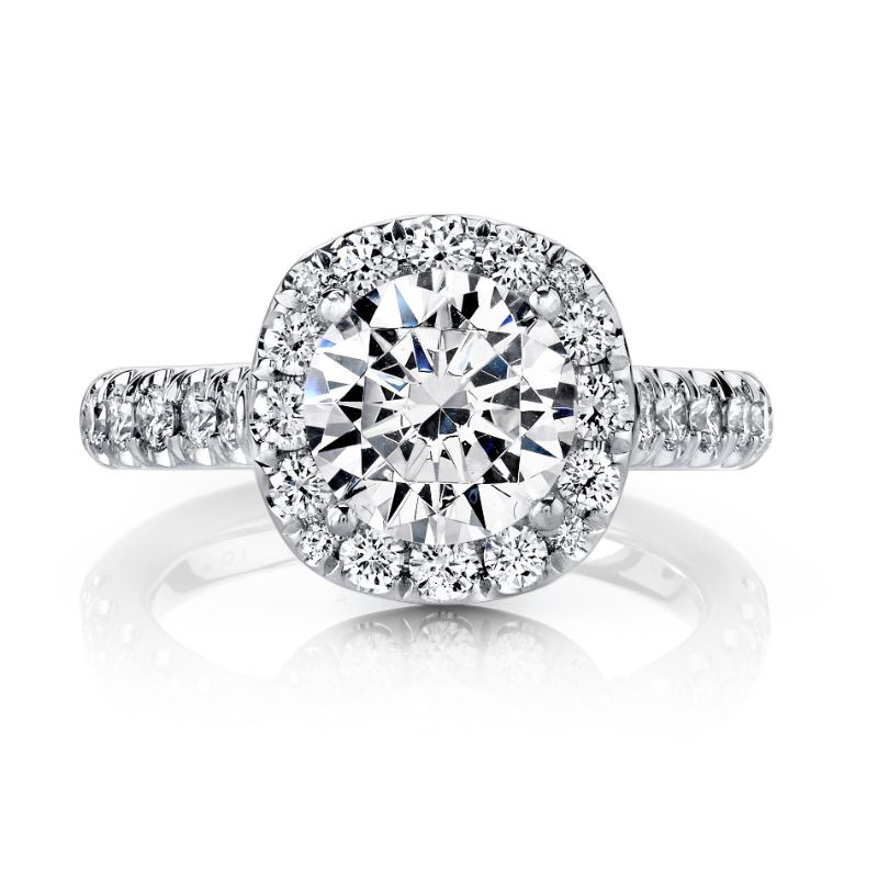 Deutsch Signature larger Diamond Cushion Halo Semi Mount
