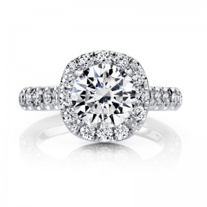 Deutsch Signature larger Diamond Cushion Halo Semi Mount