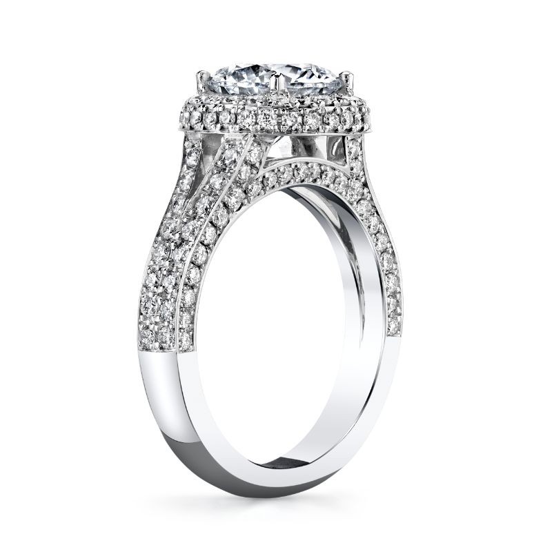 Deutsch Signature 2 Sided Micro Pave Round Halo Semi Mount