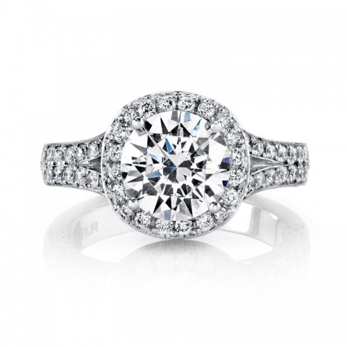 Deutsch Signature 2 Sided Micro Pave Round Halo Semi Mount