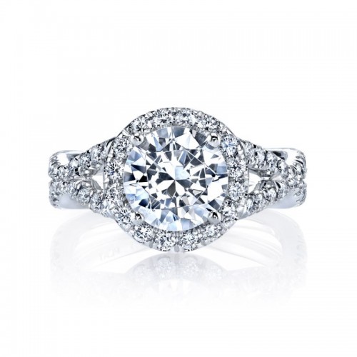 Deutsch Signature Twisted Pave Round Halo Semi Mount