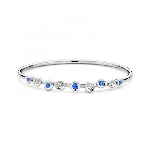 Hulchi Belluni Blue Sapphire Top Bangle Bracelet