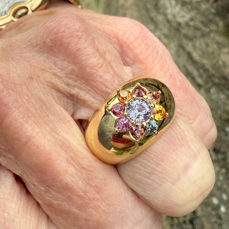 Multcolor Spinel Floral Cigar Band