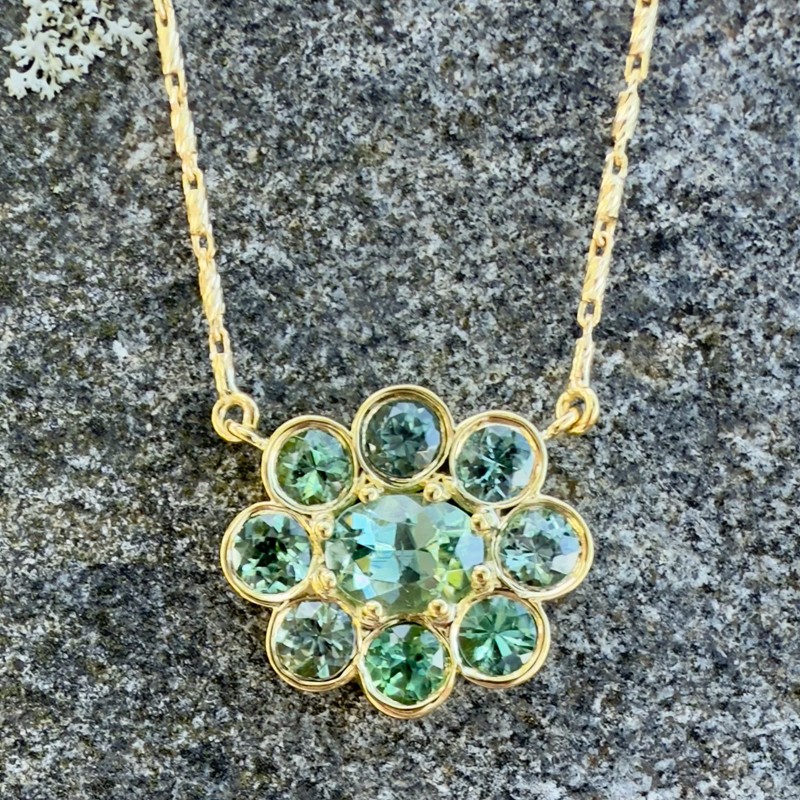 Green Tourmaline Blossom Necklace