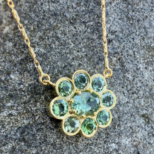 Green Tourmaline Blossom Necklace