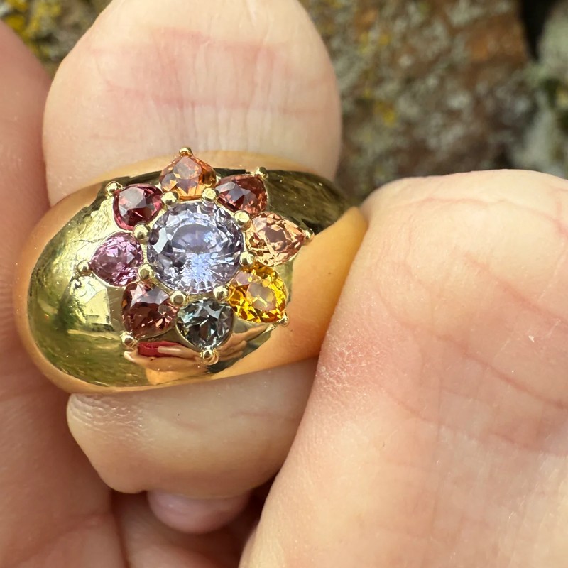 Multcolor Spinel Floral Cigar Band