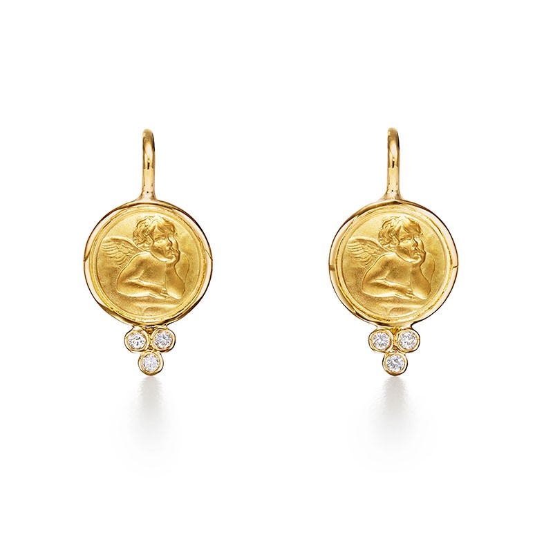 Temple St. Clair 18K Angel Earrings