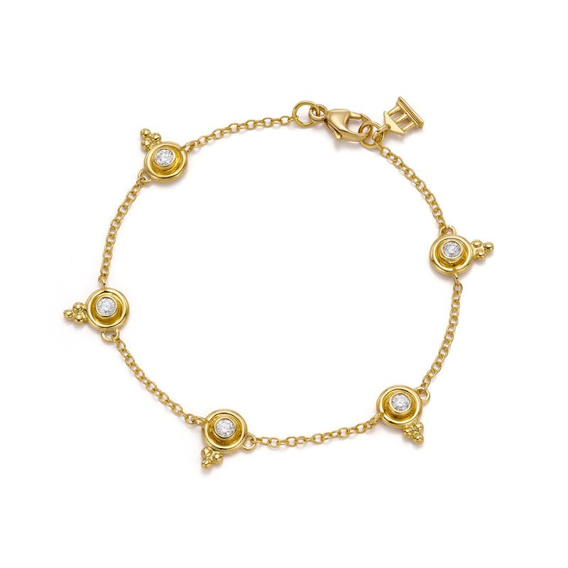 Temple St. Clair 18K Five Diamond Temple Bracelet