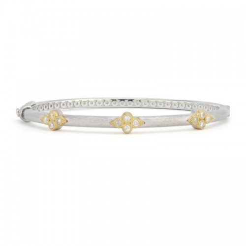 Jude Frances Mixed Metal Silver Triple Quad Bangle