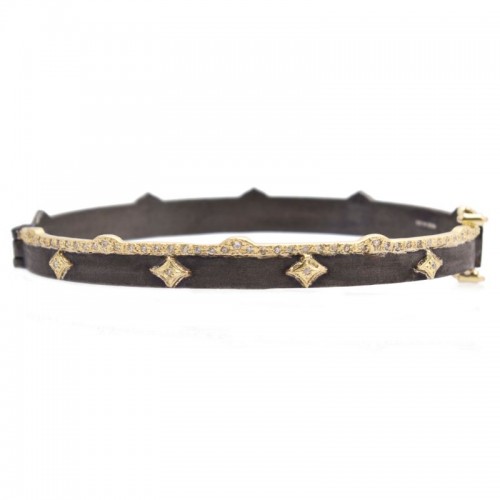 Old World Top Pave Row Huggie Bracelet
