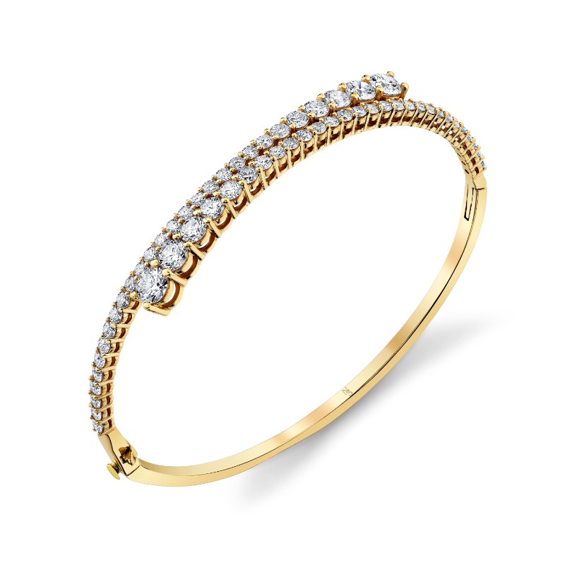 Norman Silverman Diamond Bypass Bangle Bracelet