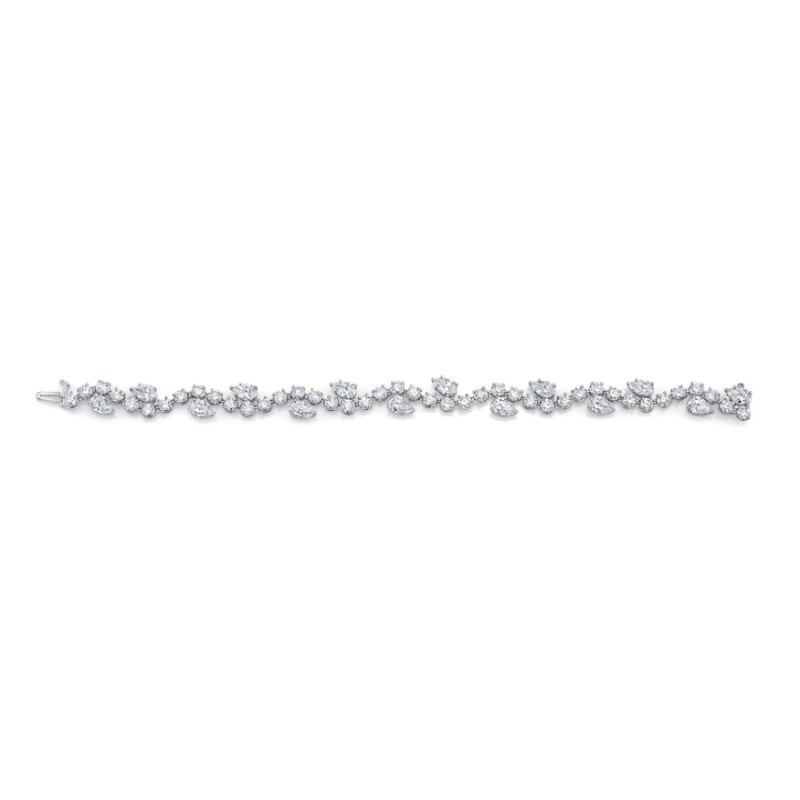 Norman Silverman Pear And Round Diamond Bracelet