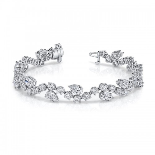 Norman Silverman Pear And Round Diamond Bracelet