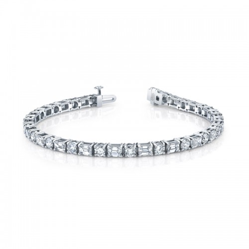 Norman Silverman 9.90 Carat 18K White Gold East-West Bracelet