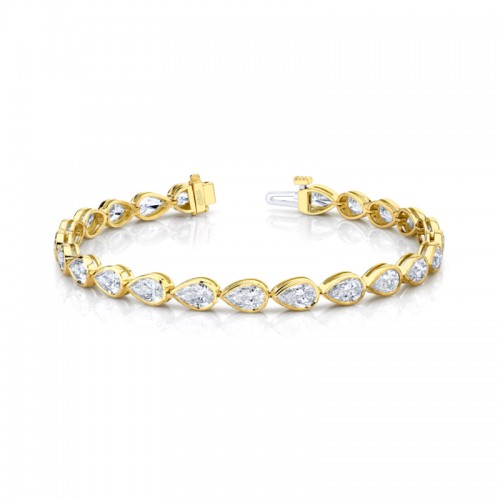 Norman Silverman 7.82 Bezel East West 18K Yellow Gold Bracelet