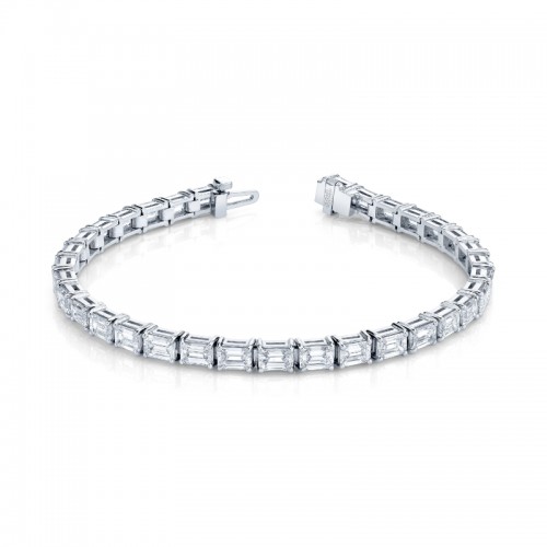 Norman Silverman East-West Emerald Cut Diamond Bracelet