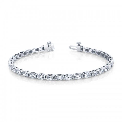 Norman Silverman 2.8 Carat Oval Shape Straight Line Bracelet