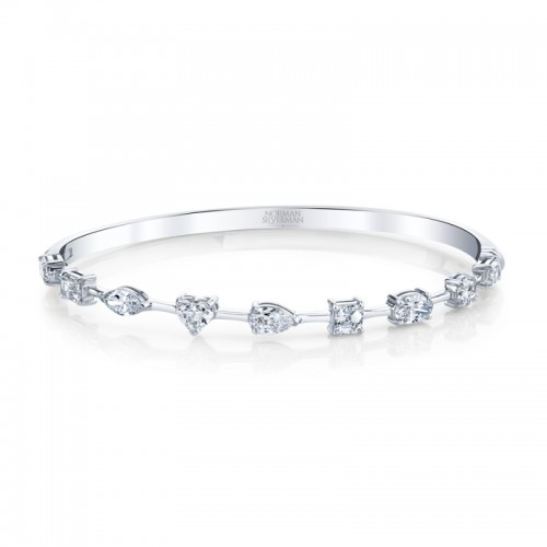 Norman Silverman Hinged Bangle Bracelet With Fancy Shape Diamonds