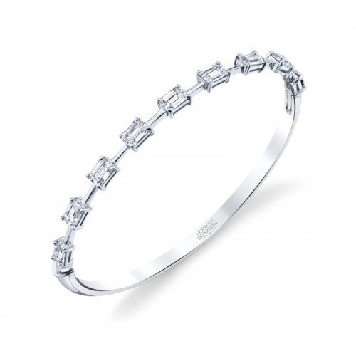 Norman Silverman Hinged Bangle Bracelet With Emerald-Cut Diamonds
