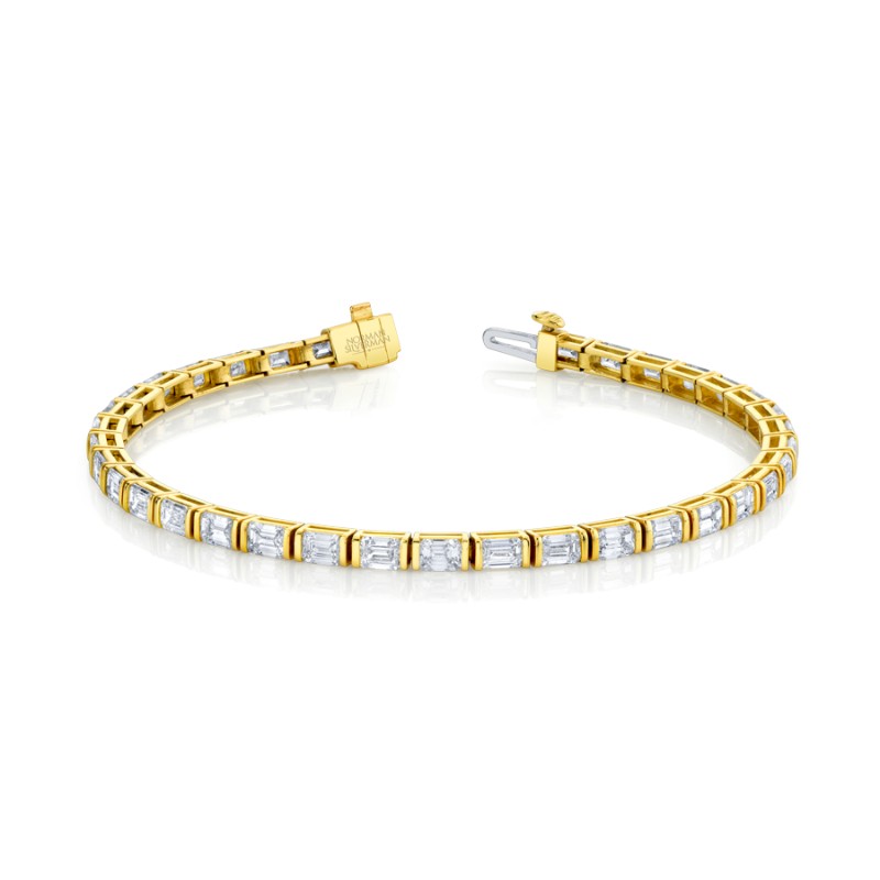 Norman Silverman Emerald Cut Straight Line Bezel Bracelet