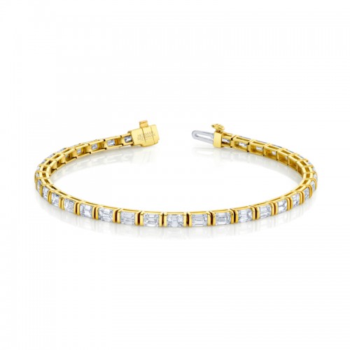 Norman Silverman Emerald Cut Straight Line Bezel Bracelet