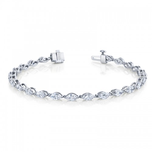 Norman Silverman 4.82 Carat Marquise Shape Straight Line Bracelet