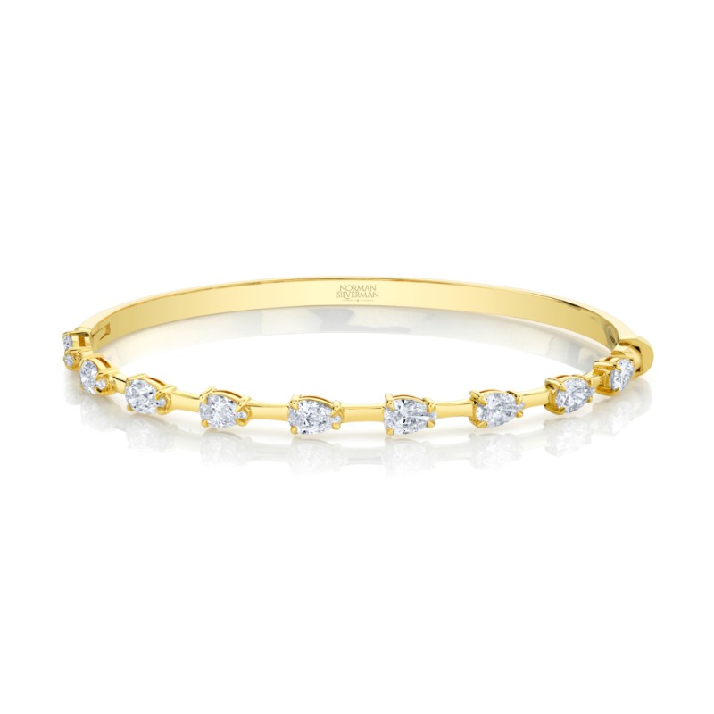 Norman Silverman East West Pear Shape Bar Tennis Bracelet
