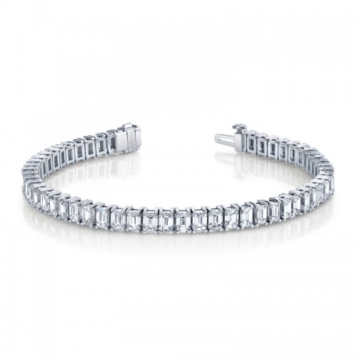 Norman Silverman 13.49 Carat Emerald Cut Straight Line Bracelet