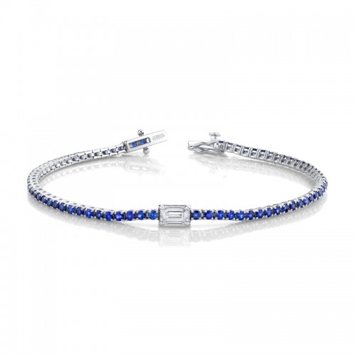 Norman Silverman 3.31 Carat 18K White Gold Straight Line Bracelet