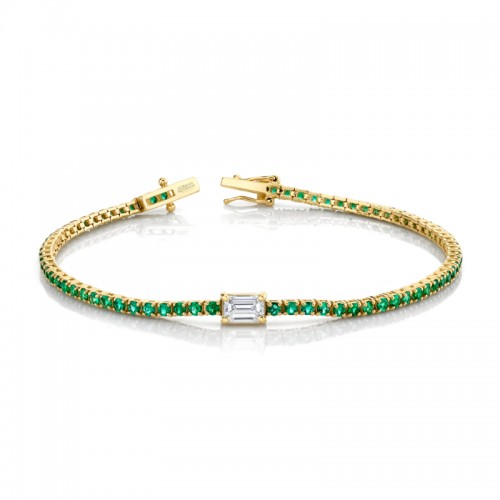 Norman Silverman 2.57 Carat 18K Yellow Gold Straight Line Bracelet