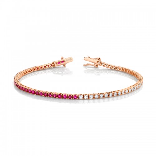 Norman Silverman 2.80 Carat 14K Rose Gold Straight Line Bracelet