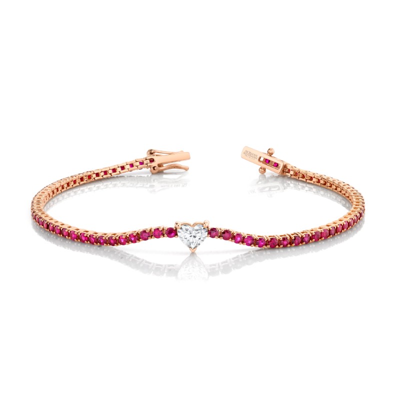 Norman Silverman 3.27 Carat 14K Rose Gold Straight Line Bracelet