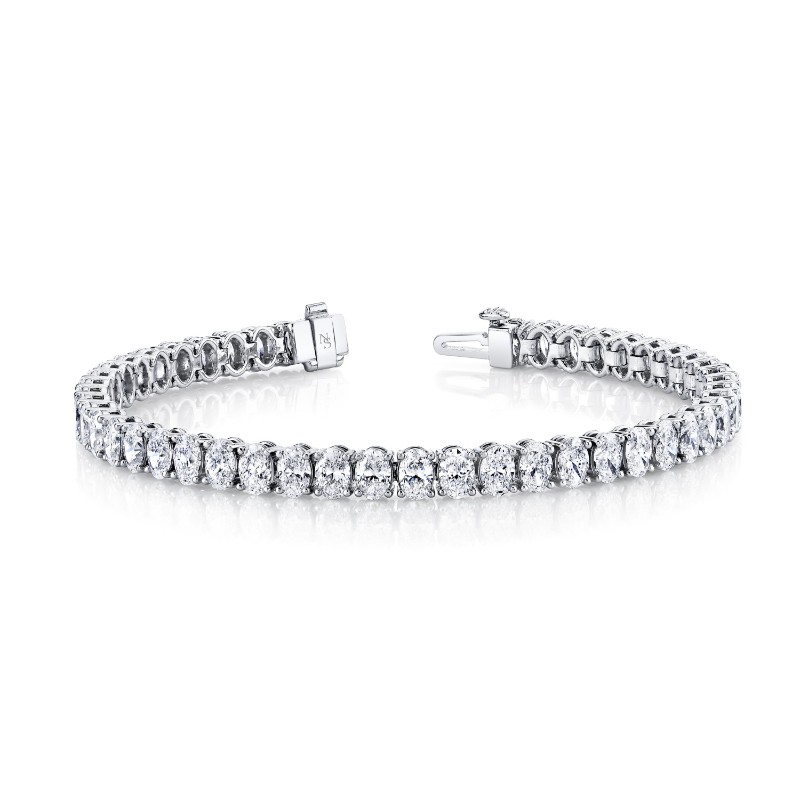 Norman Silverman Straight Line Oval Cut Diamond Bracelet