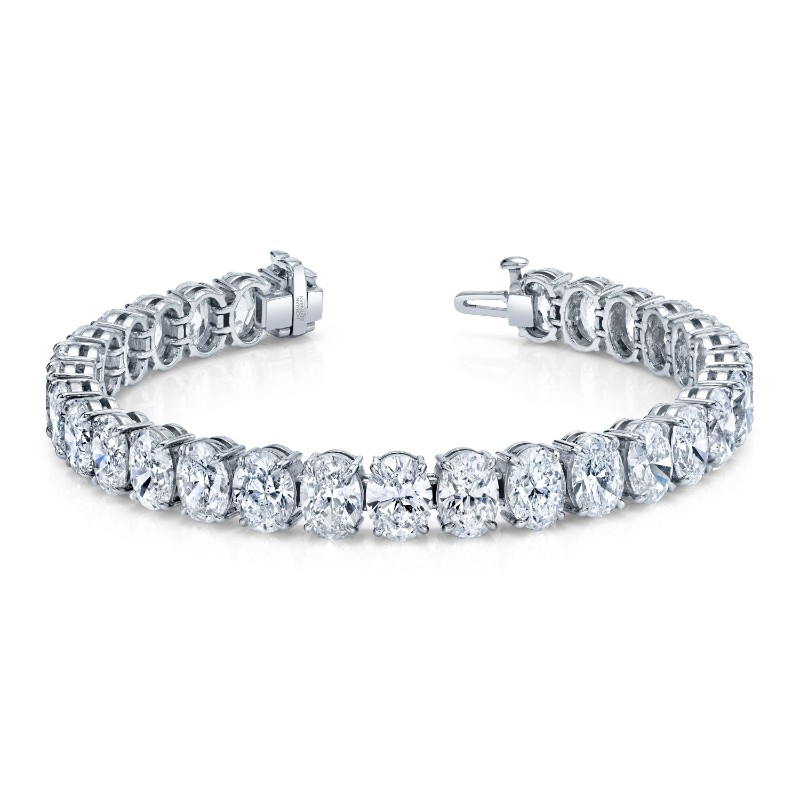 Norman Silverman Oval Cut Diamond Straight Line Bracelet