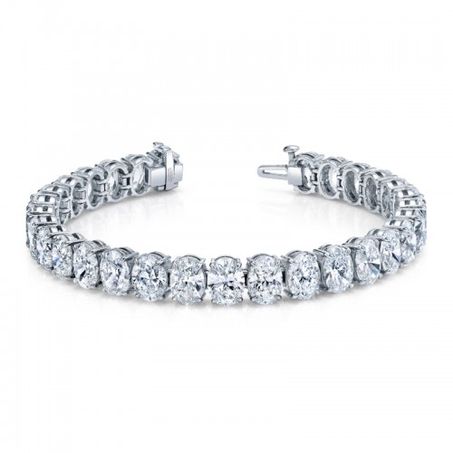 Norman Silverman Oval Cut Diamond Straight Line Bracelet