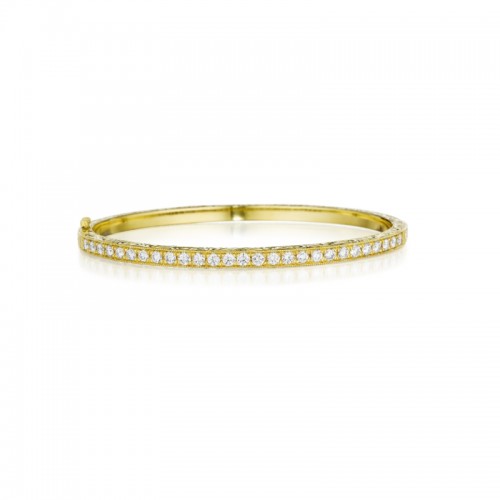 Diamond Pave Bangle Bracelet With Engraving