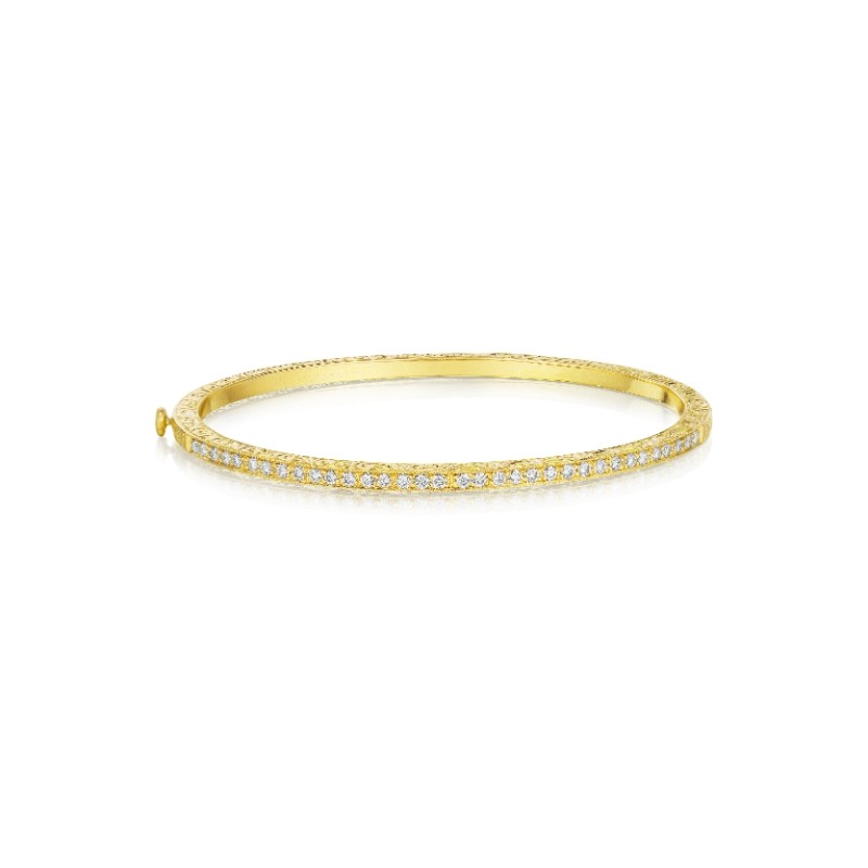 Thin Pave Diamond Bangle