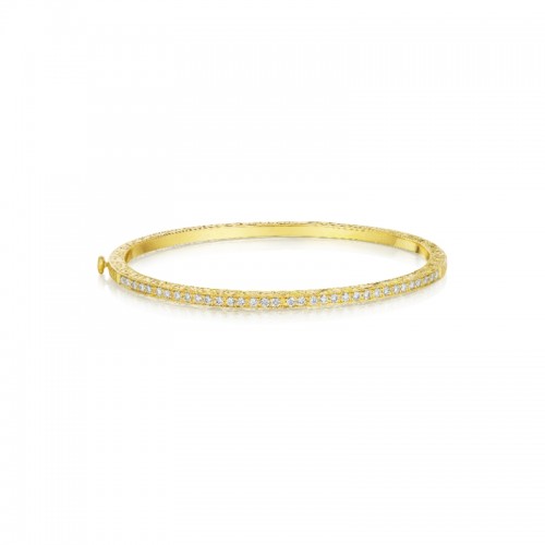 Thin Pave Diamond Bangle